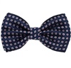 Noeud Papillon Bleu Marine avec Marguerites Blanches