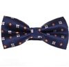 Noeud Papillon Bleu Marine avec Marguerites Orange