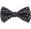 Noeud Papillon Bleu Marine avec Roses Jaunes