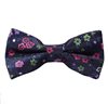 Noeud Papillon Bleu Marine Fleurs