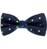 Noeud Papillon Bleu Marine à Pois Multicolores