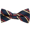 Noeud Papillon Bleu Marine Rayures Rouges et Or