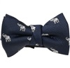Noeud Papillon Bébé Bleu Marine avec Éléphants Blancs
