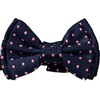 Noeud Papillon Bébé Bleu Marine à Pois Fuchsia