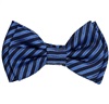 Noeud Papillon Bébé en Soie Rayures Bleu