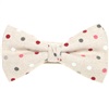 Noeud Papillon Beige à Pois Bordeaux et Gris