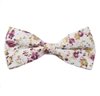 Noeud Papillon Beige Fleurs Mauves