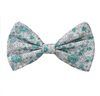 Noeud Papillon Blanc avec Fleurs Turquoise