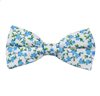 Noeud Papillon Blanc Fleurs Bleues