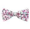 Noeud Papillon Blanc Fleurs Fuchsia