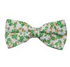 Noeud Papillon Blanc Fleurs Vertes