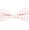 Noeud Papillon Blanc Marguerites Rouges