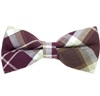 Noeud Papillon Carreaux Écossais Violet, Beige et Blanc