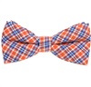 Noeud Papillon Carreaux Écossais Orange et Bleu Marine