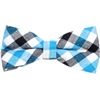 Noeud Papillon Vichy Blanc et Turquoise