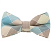 Noeud Papillon Carreaux Vert Mer et Beige