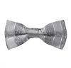 Noeud Papillon Gris Perle Rayures Brocart