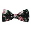 Noeud Papillon Noir avec Fleurs