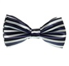 Noeud Papillon Enfant Bleu Marine et Rayures Blanches