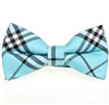 Noeud Papillon Enfant Carreaux Écossais Turquoise et Noir