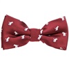 Noeud Papillon Enfant Grenat avec Lapins Blancs