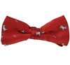 Noeud Papillon Enfant Grenat avec Chiens Blancs