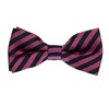 Noeud Papillon Enfant Rayures Bleu Marine et Magenta