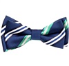 Noeud Papillon Enfant Rayures Bleu Marine et Vert