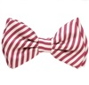 Noeud Papillon Enfant Rayures Magenta et Blanches