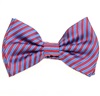 Noeud Papillon Enfant en Soie Rayures Bleues et Rouges