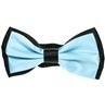 Noeud Papillon en Satin Bicolore Bleu Ciel et Noir