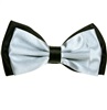 Noeud Papillon en Satin Bicolore Gris et Noir
