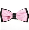 Noeud Papillon en Satin Bicolore Noir et Rose
