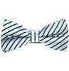 Noeud Papillon à Rayures Gris Argent et Bleu Marine
