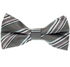 Noeud Papillon Rayures Grises et Roses