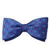 Noeud Papillon en Soie Bleue France Fleurs Corail