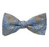 Noeud Papillon et Mouchoir Jaune Cachemire Bleu