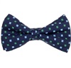Noeud Papillon et Mouchoir Bleu Marine avec Fleurs