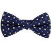 Noeud Papillon et Mouchoir Bleu Marine avec Fleurs Jaunes