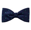 Pochette et Noeud Papillon Bleu Marine à Pois Verts