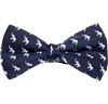 Noeud Papillon et Mouchoir Bleu Marine Éléphants Blancs