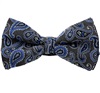 Noeud Papillon et Mouchoir Gris Cachemire Bleu