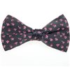 Noeud Papillon et Mouchoir Gris avec Roses