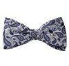 Noeud Papillon et Mouchoir Gris Paisley Bleu