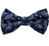 Noeud Papillon et Mouchoir Noir Cachemire Bleu Canard