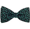 Noeud Papillon et Mouchoir Noir avec Fleurs Vertes