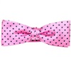 Papillon et Mouchoir Enfant en Soie Rose à Pois Noirs