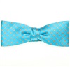 Papillon et Mouchoir Enfant en Soie Turquoise à Pois Orange