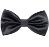 Noeud Papillon et Mouchoir en Satin Gris Foncé
