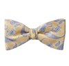 Noeud Papillon et Mouchoir en Soie Jaune Paisley Bleu